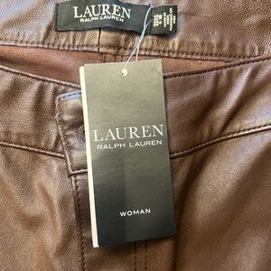Lauren Ralph Lauren Chocolate Leather Trousers